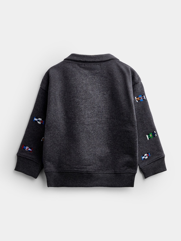 JoJo Maman Bébé Embroidered Half Button Sweatshirt - 圖片 2,共 4 JoJo Maman Bébé Embroidered Half Button Sweatshirt - 圖片 2,共 4