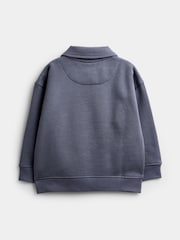 Jojo Maman Bébé Blue Panda Embroidered Half Zip Sweatshirt - Image 2 of 4