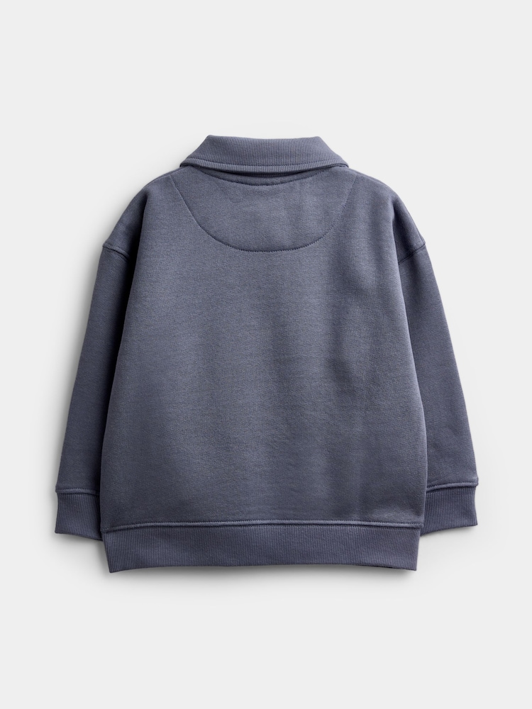 Jojo Maman Bébé Blue Panda Embroidered Half Zip Sweatshirt - Image 2 of 4 Jojo Maman Bébé Blue Panda Embroidered Half Zip Sweatshirt - Image 2 of 4