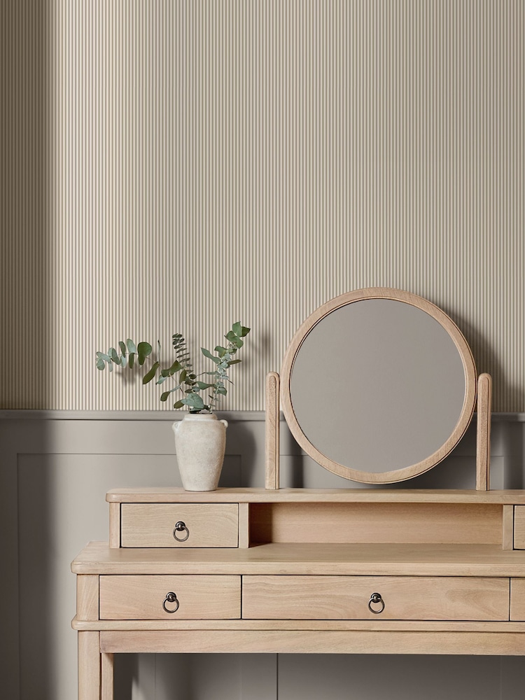 Natural Ticking Stripe 10M Wallpaper - Image 1 of 5