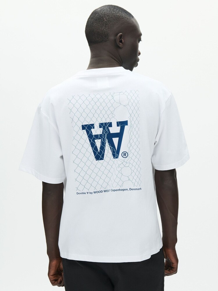 Weiß - Double A by W.W. Liam Fence Print T-Shirt - Bild 2 von 5