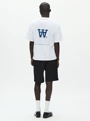 Weiß - Double A by W.W. Liam Fence Print T-Shirt - Bild 4 von 5