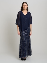 Gina Bacconi Leslie Μακρύ φόρεμα με στολίδια - Εικόνα 1 από 6