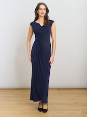 Gina Bacconi Blue Eileen Wrap Maxi Dress - Image 1 of 4