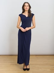 Gina Bacconi Blue Eileen Wrap Maxi Dress - Image 2 of 4