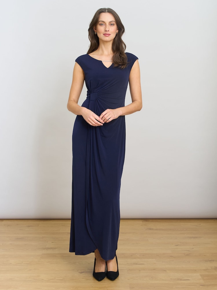 Gina Bacconi Blue Eileen Wrap Maxi Dress - Image 2 of 4