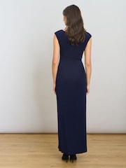 Gina Bacconi Blue Eileen Wrap Maxi Dress - Image 3 of 4