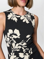 Gina Bacconi Black Joely Placement Floral Print Dress - Image 4 of 5