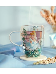 Disney Princess Blue Floral Decorative Cinderella Glass Mug - Image 1 of 5