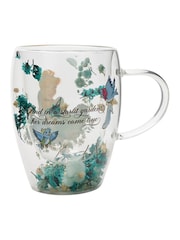 Disney Princess Blue Floral Decorative Cinderella Glass Mug - Image 4 of 5