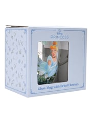 Disney Princess Blue Floral Decorative Cinderella Glass Mug - Image 5 of 5