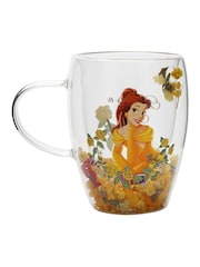 Disney Princess Yellow Floral Decorative Belle Glass Mug - Image 2 of 6