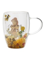 Disney Princess Yellow Floral Decorative Belle Glass Mug - Image 3 of 6