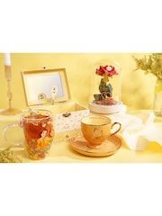 Disney Princess Yellow Floral Decorative Belle Glass Mug - Image 5 of 6