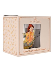 Disney Princess Yellow Floral Decorative Belle Glass Mug - Image 6 of 6
