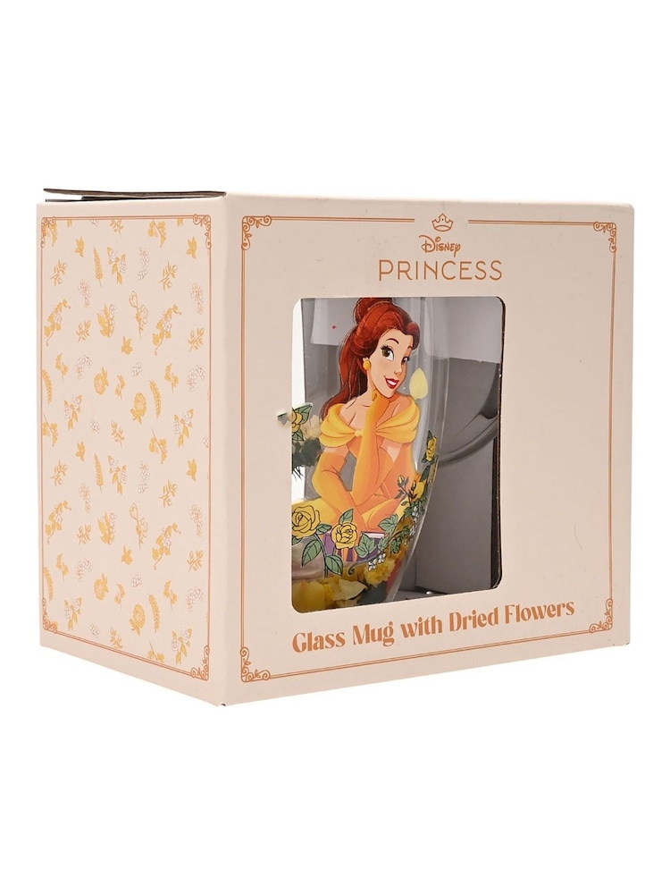 Disney Princess Yellow Floral Decorative Belle Glass Mug - Image 6 of 6