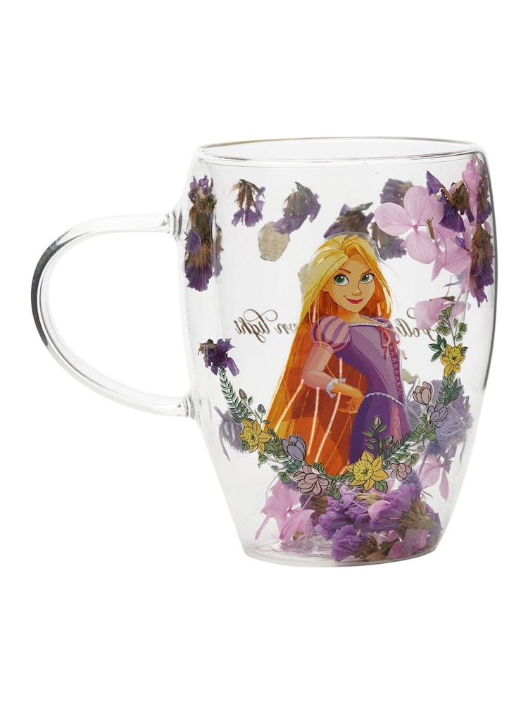 Disney Princess Purple Floral Decorative Rapunzel Glass Mug - Image 2 of 5 Disney Princess Purple Floral Decorative Rapunzel Glass Mug - Image 2 of 5