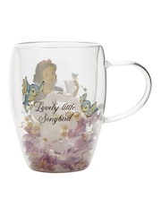 Disney Princess Blue Floral Decorative Snow White Glass Mug - Image 4 of 5