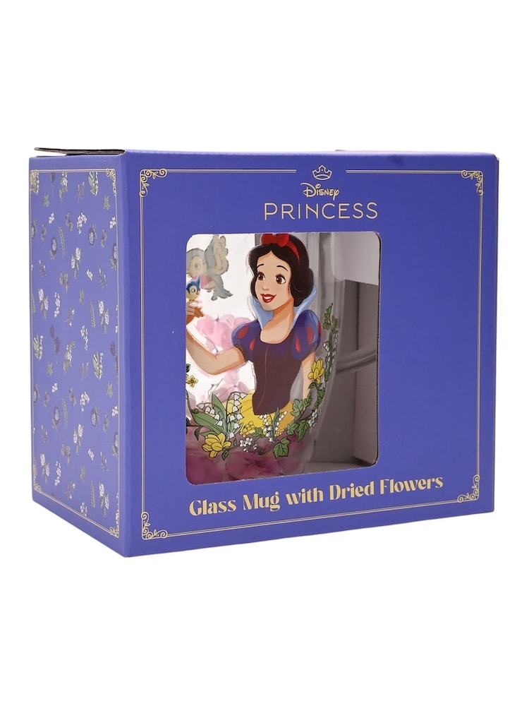 Disney Princess Blue Floral Decorative Snow White Glass Mug - Image 4 of 4 Disney Princess Blue Floral Decorative Snow White Glass Mug - Image 4 of 4