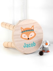 Personalised Cute Fox Kids Wooden Stool by Treat Republic - Image 4 of 5