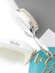 Personalised Silver Plated Baby Brush And Comb Set by Treat Republic - Image 5 of 6