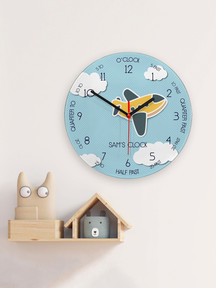 Personalised Aeroplane Glass Clock by Treat Republic - Image 2 of 2