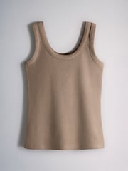 The Set 8 Pack Ribbed Scoop Vests Neutral - Image 2 of 11