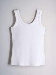 The Set 8 Pack Ribbed Scoop Vests Neutral - Image 4 of 11