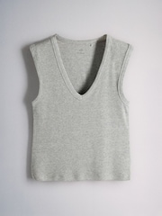 The Set 5 Pack Deep V-Neck Ribbed Vests Multi - Image 2 of 8
