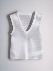 The Set 5 Pack Deep V-Neck Ribbed Vests Multi - Image 3 of 8