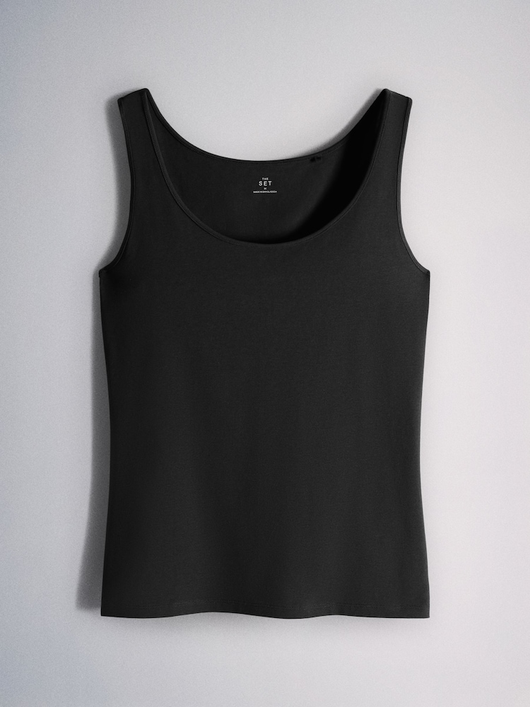 The Set 8 Pack Scoop Neck Wide Strap Vests Neutral/Brown/Black/Ecru/Oat - Image 2 of 11 The Set 8 Pack Scoop Neck Wide Strap Vests Neutral/Brown/Black/Ecru/Oat - Image 2 of 11