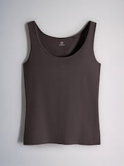 The Set 8 Pack Scoop Neck Wide Strap Vests Neutral/Brown/Black/Ecru/Oat - Image 3 of 11