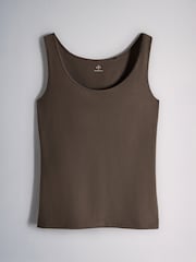 The Set 8 Pack Scoop Neck Wide Strap Vests Neutral/Brown/Black/Ecru/Oat - Image 4 of 11