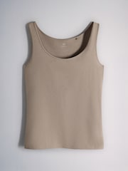 The Set 8 Pack Scoop Neck Wide Strap Vests Neutral/Brown/Black/Ecru/Oat - Image 6 of 11