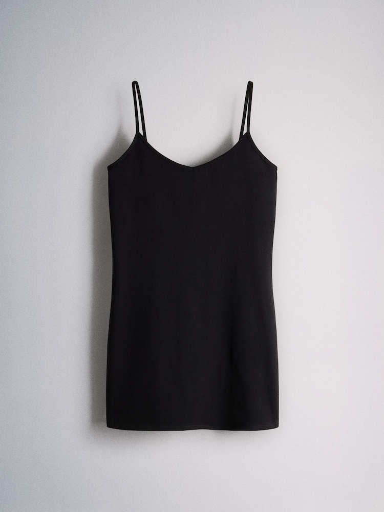 The Set 5 Pack Longline Cami Vests Black/Grey Marl/Stripe/White - Image 2 of 8 The Set 5 Pack Longline Cami Vests Black/Grey Marl/Stripe/White - Image 2 of 8