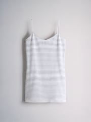 The Set 5 Pack Longline Cami Vests Black/Grey Marl/Stripe/White - Image 6 of 8
