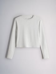 The Set 4 Pack Long Sleeve Cropped T-Shirts Grey/Black - Image 5 of 7