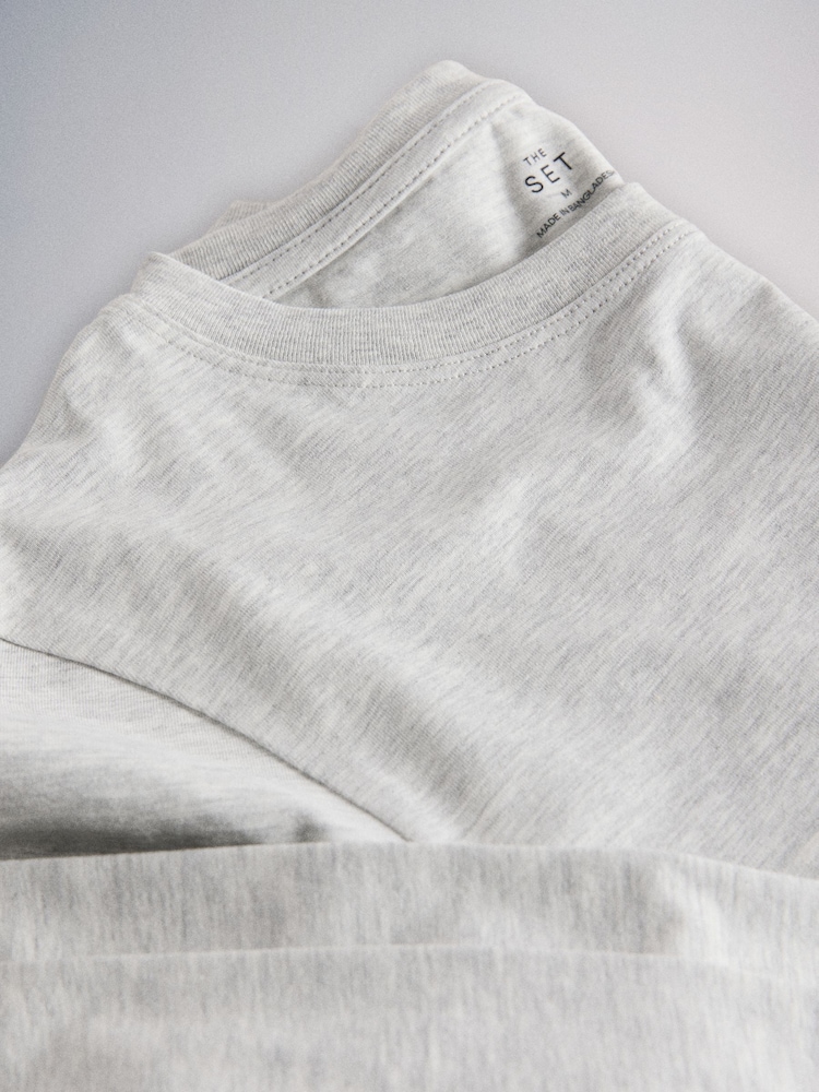 The Set 4 Pack Long Sleeve Cropped T-Shirts Grey/Black - Image 7 of 7 The Set 4 Pack Long Sleeve Cropped T-Shirts Grey/Black - Image 7 of 7