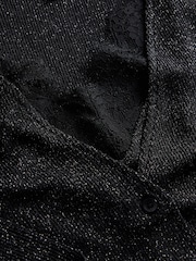 The Set Lurex Sparkle Cardigan and Lace Vest Set Black - Image 4 of 5