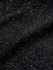 The Set Lurex Sparkle Cardigan and Lace Vest Set Black - Image 5 of 5