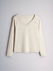 The Set 3 Pack Crossover V-Neck Long Sleeve Tops Brown/Plum/Neutral - Image 6 of 9
