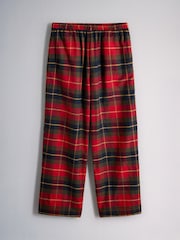 The Set 2 Pack Flannel Cotton Traditional Pyjamas Set Red Check/Green Check - Image 5 of 7