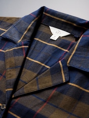 The Set 2 Pack Flannel Cotton Traditional Pyjamas Set Red Check/Green Check - Image 6 of 7
