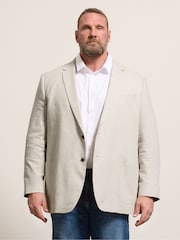 BadRhino Big & Tall Natural Long Linen Blend Suit Jacket - Image 1 of 7
