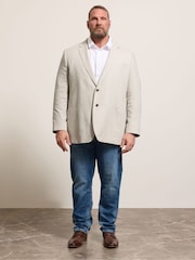 BadRhino Big & Tall Natural Long Linen Blend Suit Jacket - Image 3 of 7