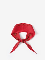 Mint Velvet Red Linen Embellished Neck Scarf - Image 1 of 5
