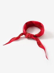 Mint Velvet Red Linen Embellished Neck Scarf - Image 3 of 5