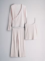 The Set Pointelle Pyjamas Set 3 Piece Pink - Image 2 of 14