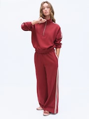 The Set Funnel Neck Sweat with Straight Leg Joggers Co-Ord Set Red - Image 2 of 6