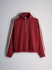 The Set Funnel Neck Sweat with Straight Leg Joggers Co-Ord Set Red - Image 3 of 6